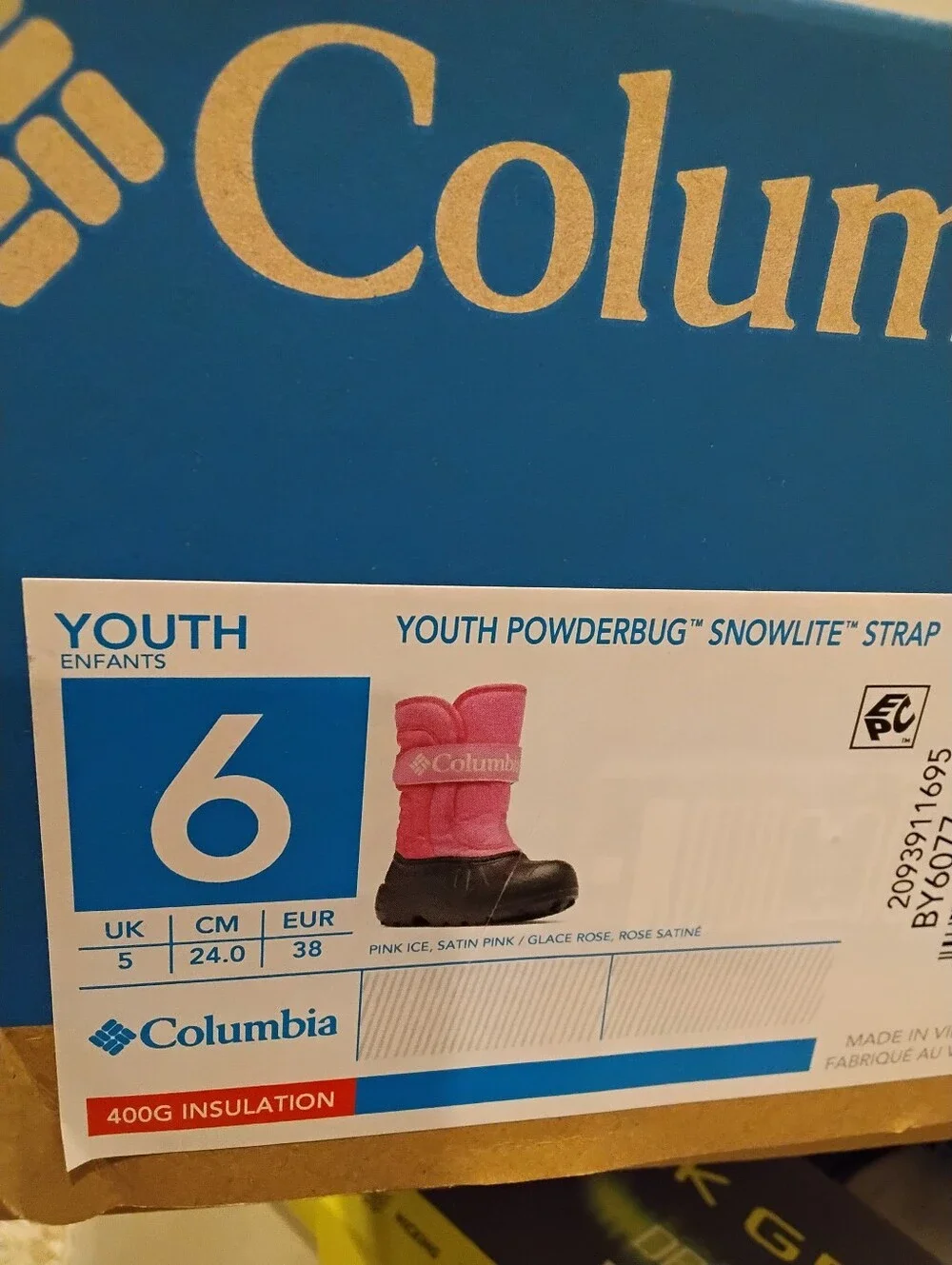 NWT Girls 6 Powerbug Snowlite Strap Boots